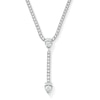 Thumbnail Image 1 of 24-3/4 CT. T.W. Pear-Shaped Certified Lab-Grown Diamond "Y" Necklace in 14K White Gold (F/VS2)