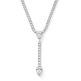 24-3/4 CT. T.W. Pear-Shaped Certified Lab-Grown Diamond "Y" Necklace in 14K White Gold (F/VS2)