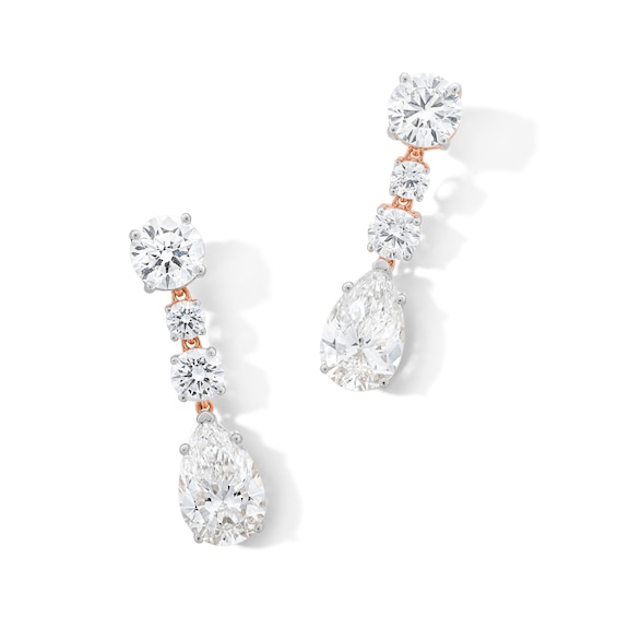 5-1/3 CT. T.w. Pear-Shaped and Round Certified Lab-Grown Diamond Drop Earrings in 14K Gold (F/Vs2)
