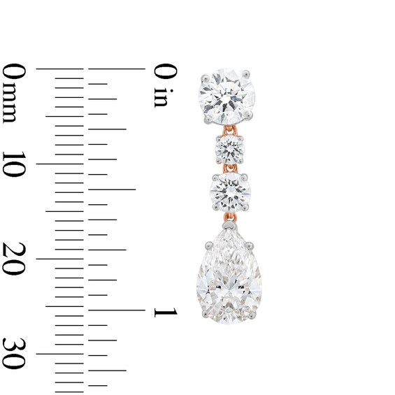 5-1/3 CT. T.w. Pear-Shaped and Round Certified Lab-Grown Diamond Drop Earrings in 14K Gold (F/Vs2)