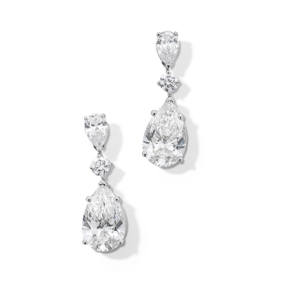 4-1/6 CT. T.w. Pear-Shaped Certified Lab-Grown Diamond Drop Earrings in 14K White Gold (F/Vs2)