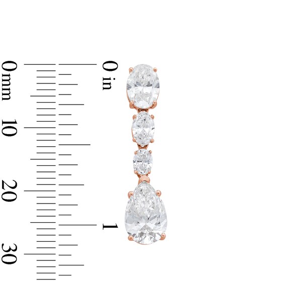5-1/5 CT. T.w. Oval and Pear-Shaped Certified Lab-Grown Diamond Drop Earrings in 14K White Gold (F/Vs2)