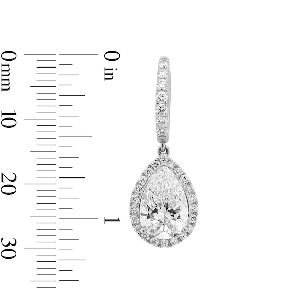 4-5/8 CT. T.w. Pear-Shaped Certified Lab-Grown Diamond Frame Drop Earrings in 14K Gold (F/Vs2)