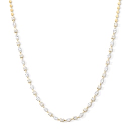 6-1/4 CT. T.W. Marquise-Cut and Round Certified Lab-Grown Diamond Alternating Necklace in 14K Gold (F/VS2)