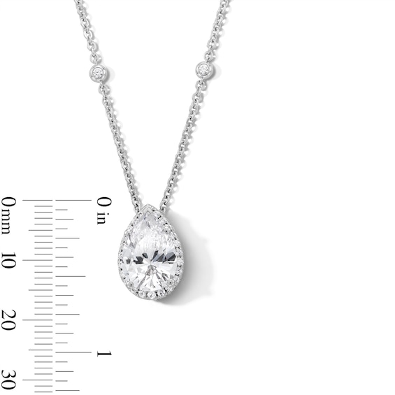 3-1/2 CT. T.w. Pear-Shaped Certified Lab-Grown Diamond Frame Station Pendant in 14K White Gold (F/Vs2)
