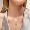 Thumbnail Image 2 of 4-1/2 CT. T.W. Oval Certified Lab-Grown Diamond Frame Station Double Strand Pendant in 14K White Gold (F/VS2)