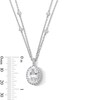Thumbnail Image 3 of 4-1/2 CT. T.W. Oval Certified Lab-Grown Diamond Frame Station Double Strand Pendant in 14K White Gold (F/VS2)
