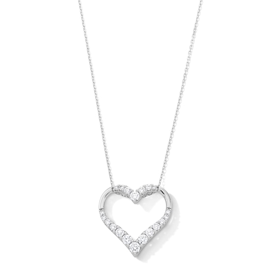 3/4 CT. T.w. Certified Lab-Grown Diamond Graduated Heart Pendant in Sterling Silver (I/Si2)