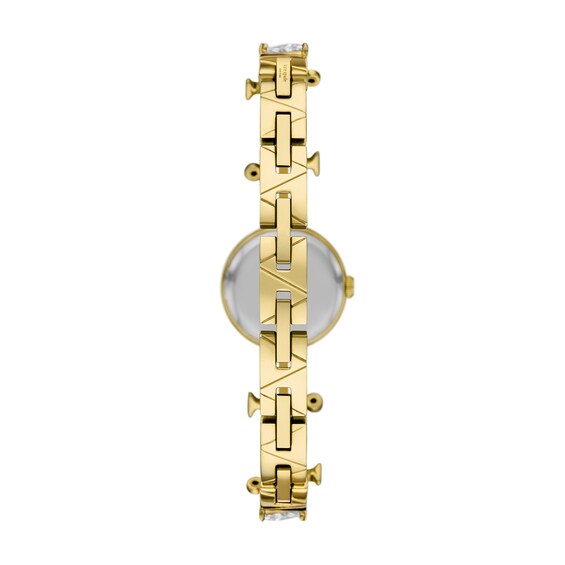 Ladiesâ Kate Spade Monroe Martini Crystal Accent Gold-Tone IP Bangle Watch with White Dial (Model: Ksw1852)