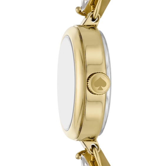Ladiesâ Kate Spade Monroe Martini Crystal Accent Gold-Tone IP Bangle Watch with White Dial (Model: Ksw1852)