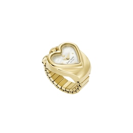 Ladies’ Kate Spade Monroe Gold-Tone IP Heart Ring Watch with Mother-of-Pearl Dial (Model: KSW1860)