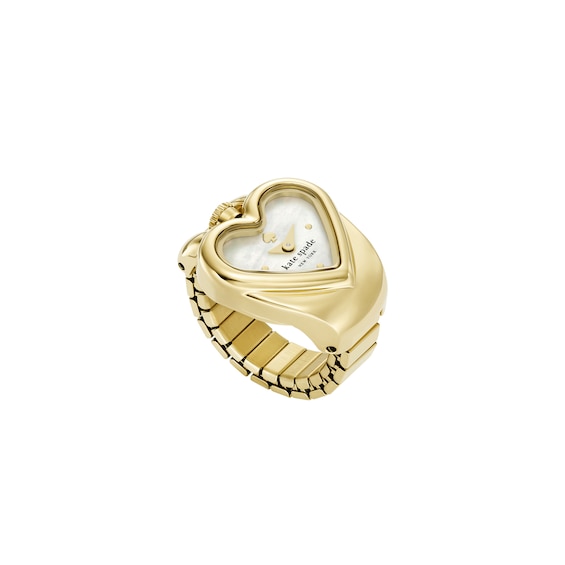 Ladiesâ Kate Spade Monroe Gold-Tone IP Heart Ring Watch with Mother-of-Pearl Dial (Model: Ksw1860)