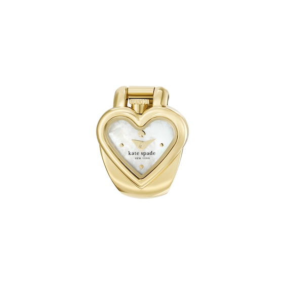Ladiesâ Kate Spade Monroe Gold-Tone IP Heart Ring Watch with Mother-of-Pearl Dial (Model: Ksw1860)