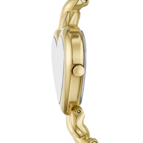 Ladiesâ Kate Spade Monroe Crystal Accent Gold-Tone IP Heart Watch with Mother-of-Pearl Dial (Model: Ksw1861)