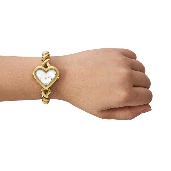 Ladiesâ Kate Spade Monroe Crystal Accent Gold-Tone IP Heart Watch with Mother-of-Pearl Dial (Model: Ksw1861)