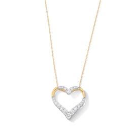 3/4 CT. T.W. Certified Lab-Grown Diamond Graduated Heart Pendant in Sterling Silver with 10K Gold Plate (I/SI2)