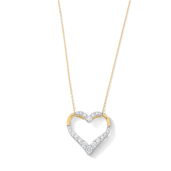 3/4 CT. T.w. Certified Lab-Grown Diamond Graduated Heart Pendant in Sterling Silver with 10K Gold Plate (I/Si2)