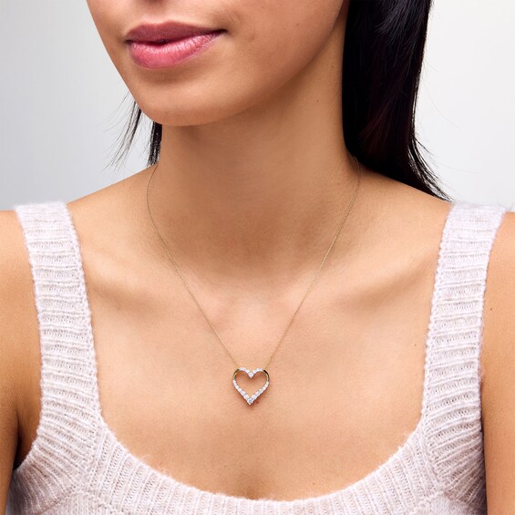 3/4 CT. T.w. Certified Lab-Grown Diamond Graduated Heart Pendant in Sterling Silver with 10K Gold Plate (I/Si2)
