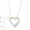 Thumbnail Image 4 of 3/4 CT. T.W. Certified Lab-Grown Diamond Graduated Heart Pendant in Sterling Silver with 10K Gold Plate (I/SI2)