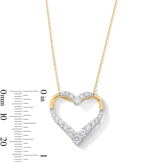 3/4 CT. T.w. Certified Lab-Grown Diamond Graduated Heart Pendant in Sterling Silver with 10K Gold Plate (I/Si2)