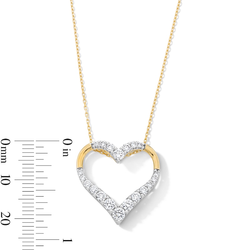 Main Image 4 of 3/4 CT. T.W. Certified Lab-Grown Diamond Graduated Heart Pendant in Sterling Silver with 10K Gold Plate (I/SI2)