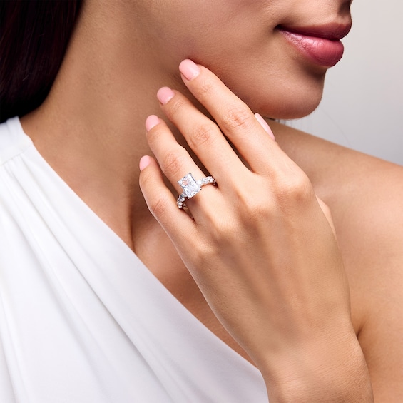 4 CT. T.w. Radiant-Cut Certified Lab-Grown Diamond Engagement Ring in 14K White Gold (F/Si2)