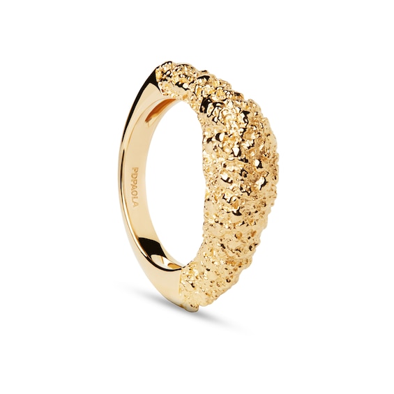 PDPAOLAâ¢ at Zales SILHOUETTES Textured Ring in Solid Sterling Silver with 18K Gold Plate