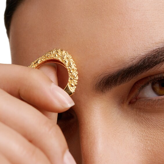 PDPAOLAâ¢ at Zales SILHOUETTES Textured Ring Solid Sterling Silver with 18K Gold Plate