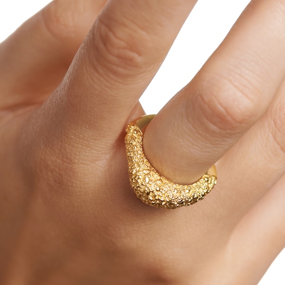 PDPAOLAâ¢ at Zales SILHOUETTES Textured Ring Solid Sterling Silver with 18K Gold Plate