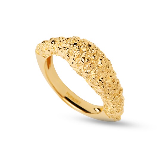 PDPAOLAâ¢ at Zales SILHOUETTES Textured Ring Solid Sterling Silver with 18K Gold Plate