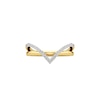 Thumbnail Image 1 of 1/10 CT. T.W. Diamond Chevron Overlay Split Shank Ring in Sterling Silver with 24K Gold Plate