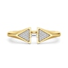 Thumbnail Image 1 of 1/10 CT. T.W. Baguette and Round Diamond Double Triangle Ring in Sterling Silver with 24K Gold Plate