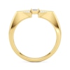 Thumbnail Image 3 of 1/10 CT. T.W. Baguette and Round Diamond Double Triangle Ring in Sterling Silver with 24K Gold Plate