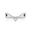 Thumbnail Image 1 of 1/10 CT. T.W. Diamond Chevron Overlay Split Shank Ring in Sterling Silver