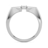 Thumbnail Image 3 of 1/10 CT. T.W. Baguette and Round Diamond Double Triangle Ring in Sterling Silver