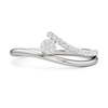 Thumbnail Image 1 of 1/10 CT. T.W. Multi-Diamond Wave Split Shank Ring in Sterling Silver
