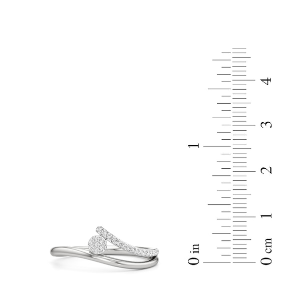 1/10 CT. T.w. Multi-Diamond Wave Split Shank Ring in Sterling Silver