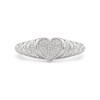 Thumbnail Image 1 of 1/6 CT. T.W. Heart-Shaped Multi-Diamond Ribbed Shank Ring in Sterling Silver