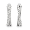 Thumbnail Image 2 of 1/4 CT. T.W. Diamond Braid Crossover Open Hoop Earrings in Sterling Silver