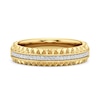 Thumbnail Image 1 of 1/10 CT. T.W. Diamond Textured Triple Row Ring in Sterling Silver with 24K Gold Plate