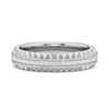 Thumbnail Image 1 of 1/10 CT. T.W. Diamond Textured Triple Row Ring in Sterling Silver