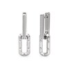 Thumbnail Image 1 of 1/10 CT. T.W. Diamond Oval Link Drop Hoop Earrings in Sterling Silver