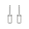 Thumbnail Image 2 of 1/10 CT. T.W. Diamond Oval Link Drop Hoop Earrings in Sterling Silver