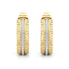 Thumbnail Image 2 of 1/10 CT. T.W. Diamond Textured Triple Row Open Hoop Earrings in Sterling Silver with 24K Gold Plate