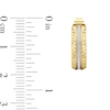 Thumbnail Image 3 of 1/10 CT. T.W. Diamond Textured Triple Row Open Hoop Earrings in Sterling Silver with 24K Gold Plate