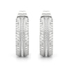 Thumbnail Image 2 of 1/10 CT. T.W. Diamond Textured Triple Row Open Hoop Earrings in Sterling Silver
