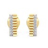 Thumbnail Image 2 of 1/20 CT. T.W. Diamond Ribbed Double Row Stud Earrings in Sterling Silver with 24K Gold Plate