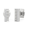 Thumbnail Image 1 of 1/20 CT. T.W. Diamond Ribbed Double Row Stud Earrings in Sterling Silver