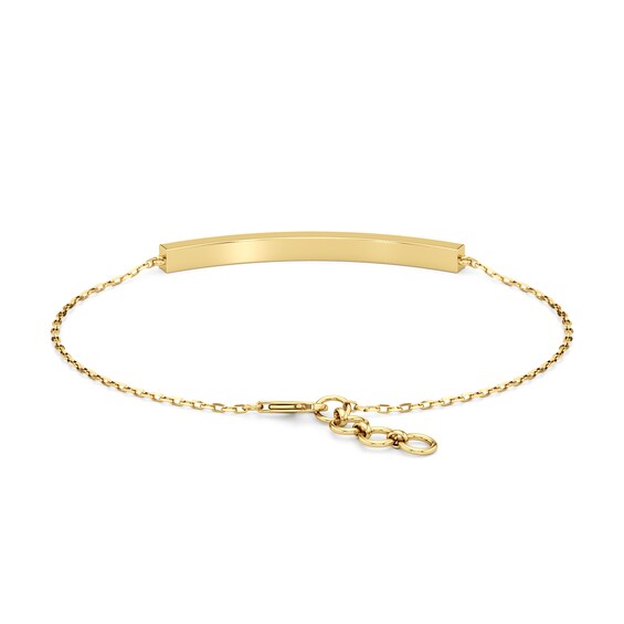 1/15 CT. T.w. Diamond Ribbed Double Row Bar Bracelet in Sterling Silver with 24K Gold Plate - 7.25"