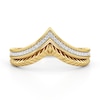 Thumbnail Image 1 of 1/10 CT. T.W. Diamond Textured Crown Ring in Sterling Silver with 24K Gold Plate